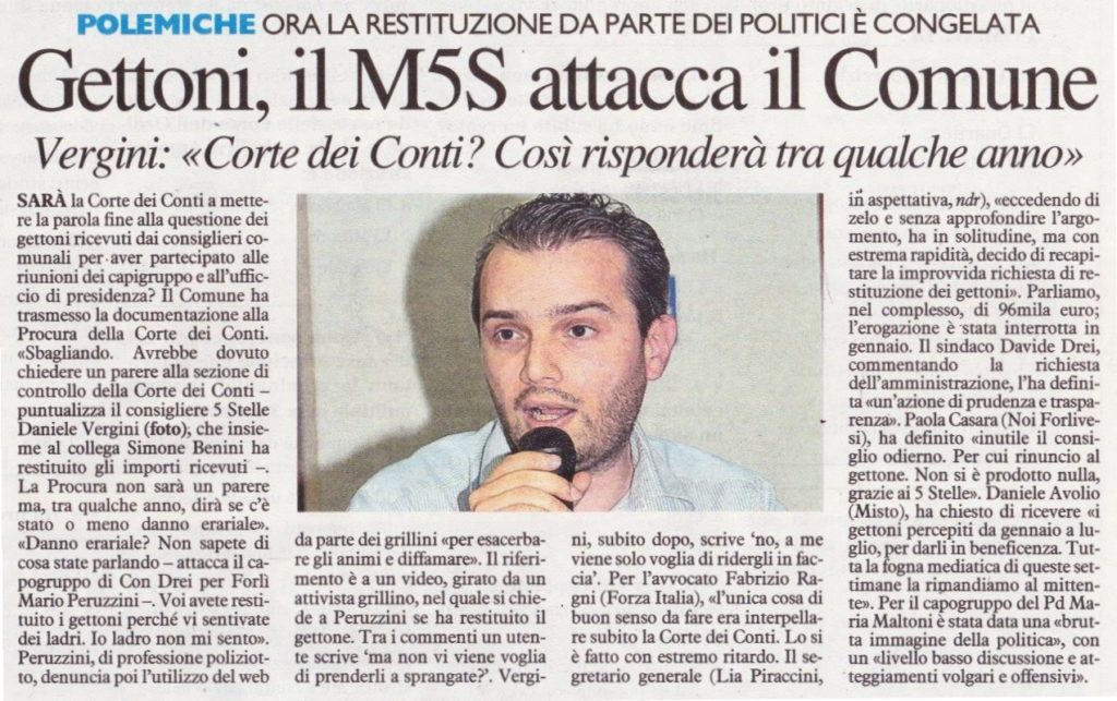 2017-10-11 - corriere - gettoni il M5S attacca il comune