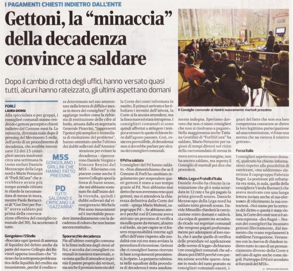 2018-01-28 - corriere - gettoni la minaccia della decadenza convince a saldare